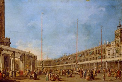 サンマルコ広場を通るコーパスドミニの行列、1766-70年頃 作： Francesco Guardi